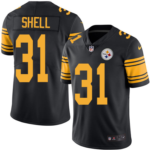 Men's Nike Pittsburgh Steelers #31 Donnie Shell Limited Black Rush Vapor Untouchable NFL Jersey