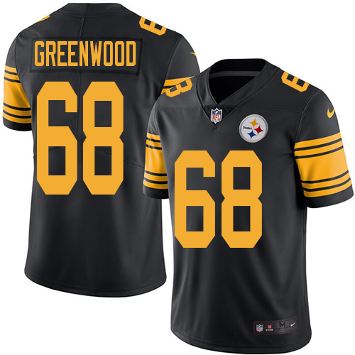 Men's Nike Pittsburgh Steelers #68 L.C. Greenwood Limited Black Rush Vapor Untouchable NFL Jersey