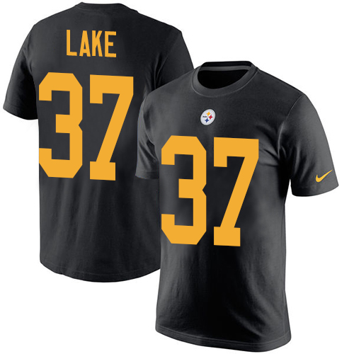 NFL Nike Pittsburgh Steelers #37 Carnell Lake Black Rush Pride Name & Number T-Shirt