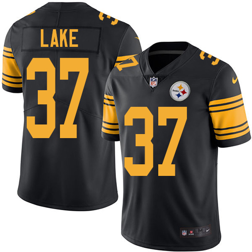 Men's Nike Pittsburgh Steelers #37 Carnell Lake Limited Black Rush Vapor Untouchable NFL Jersey