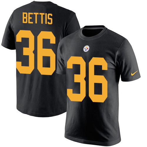 NFL Nike Pittsburgh Steelers #36 Jerome Bettis Black Rush Pride Name & Number T-Shirt