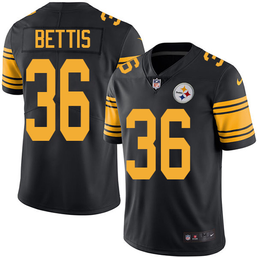 Men's Nike Pittsburgh Steelers #36 Jerome Bettis Limited Black Rush Vapor Untouchable NFL Jersey