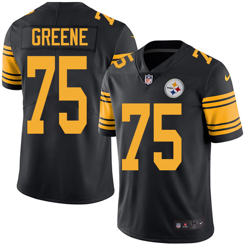 Men's Nike Pittsburgh Steelers #75 Joe Greene Limited Black Rush Vapor Untouchable NFL Jersey