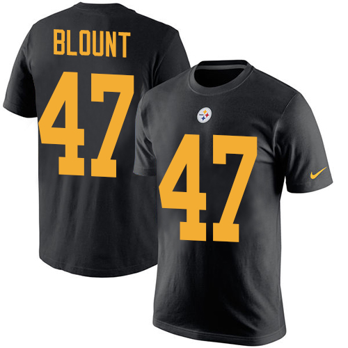 NFL Nike Pittsburgh Steelers #47 Mel Blount Black Rush Pride Name & Number T-Shirt