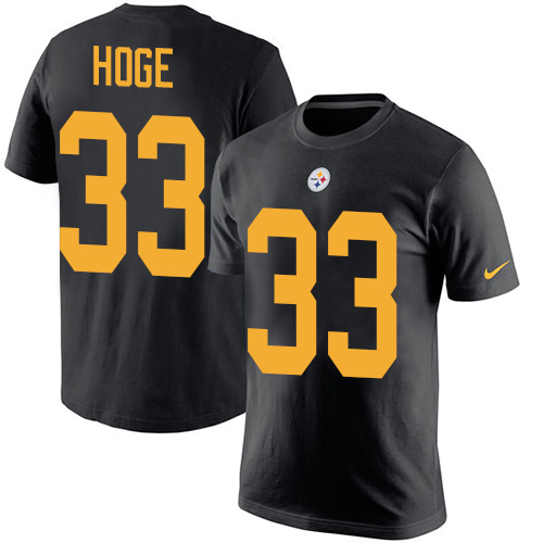 NFL Nike Pittsburgh Steelers #33 Merril Hoge Black Rush Pride Name & Number T-Shirt