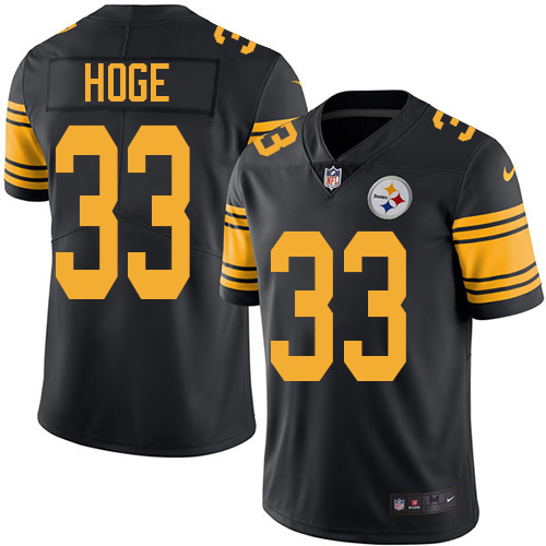 Men's Nike Pittsburgh Steelers #33 Merril Hoge Limited Black Rush Vapor Untouchable NFL Jersey