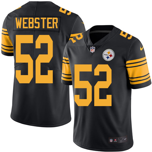 Men's Nike Pittsburgh Steelers #52 Mike Webster Limited Black Rush Vapor Untouchable NFL Jersey