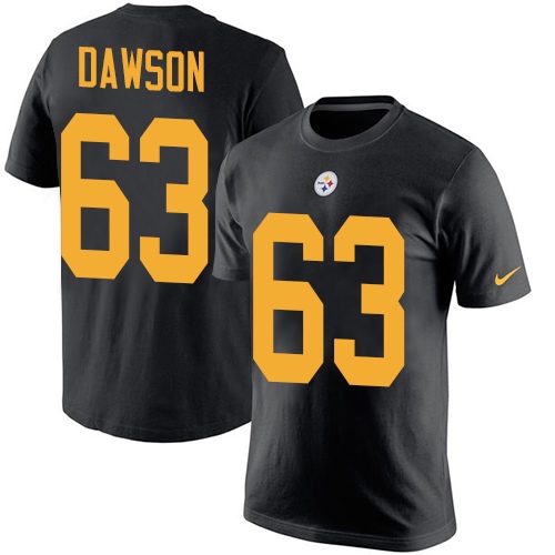 NFL Nike Pittsburgh Steelers #63 Dermontti Dawson Black Rush Pride Name & Number T-Shirt