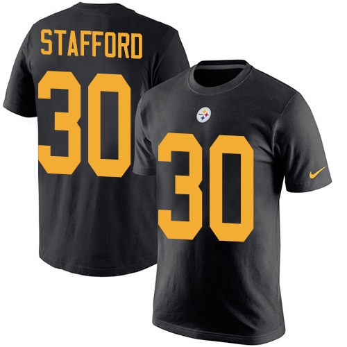 NFL Nike Pittsburgh Steelers #30 Daimion Stafford Black Rush Pride Name & Number T-Shirt