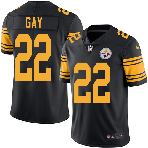 Men's Nike Pittsburgh Steelers #22 William Gay Limited Black Rush Vapor Untouchable NFL Jersey