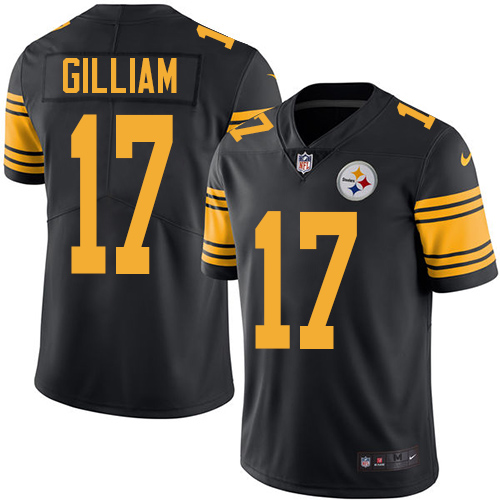 Men's Nike Pittsburgh Steelers #17 Joe Gilliam Limited Black Rush Vapor Untouchable NFL Jersey