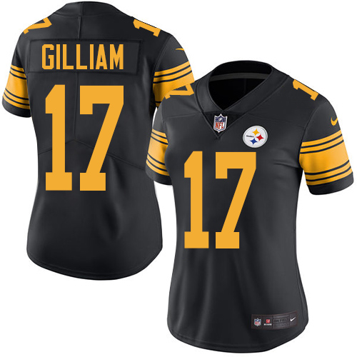 Women's Nike Pittsburgh Steelers #17 Joe Gilliam Elite Black Rush Vapor Untouchable NFL Jersey