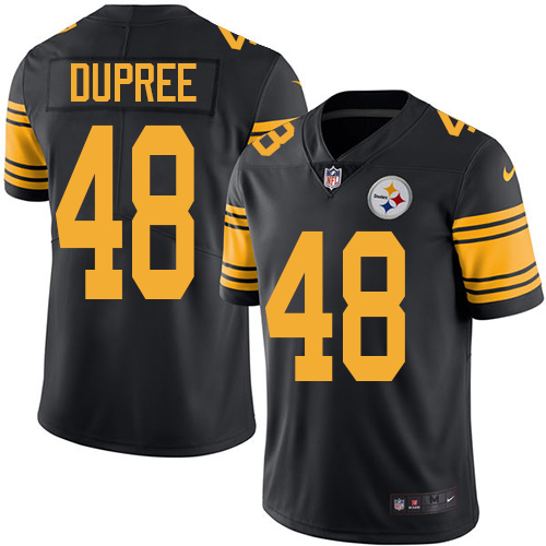 Men's Nike Pittsburgh Steelers #48 Bud Dupree Limited Black Rush Vapor Untouchable NFL Jersey