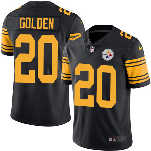Men's Nike Pittsburgh Steelers #20 Robert Golden Limited Black Rush Vapor Untouchable NFL Jersey