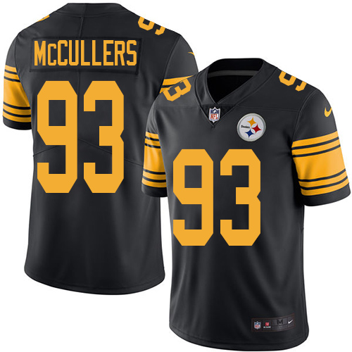 Youth Nike Pittsburgh Steelers #93 Dan McCullers Elite Black Rush Vapor Untouchable NFL Jersey