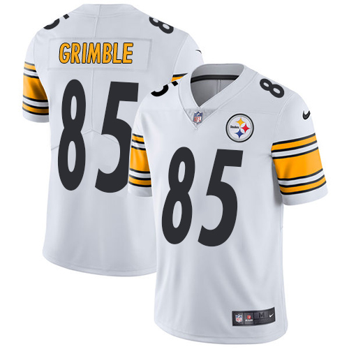 Men's Nike Pittsburgh Steelers #85 Xavier Grimble White Vapor Untouchable Limited Player NFL Jersey