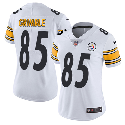 Women's Nike Pittsburgh Steelers #85 Xavier Grimble White Vapor Untouchable Elite Player NFL Jersey
