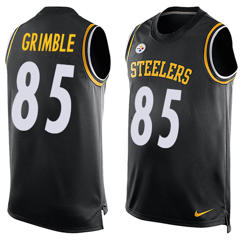 Men's Nike Pittsburgh Steelers #85 Xavier Grimble Limited Black Player Name & Number Tank Top NFL Jersey