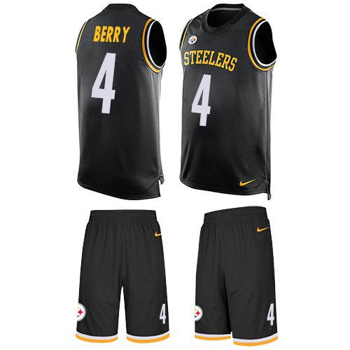 Men's Nike Pittsburgh Steelers #4 Jordan Berry Limited Black Tank Top Suit NFL Jersey