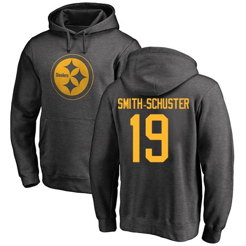 NFL Nike Pittsburgh Steelers #19 JuJu Smith-Schuster Ash One Color Pullover Hoodie