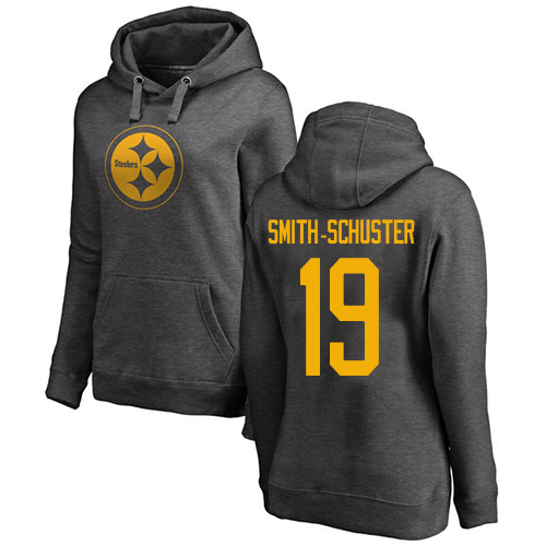 NFL Women's Nike Pittsburgh Steelers #19 JuJu Smith-Schuster Ash One Color Pullover Hoodie