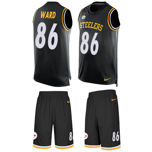Men's Nike Pittsburgh Steelers #86 Hines Ward Limited Black Tank Top Suit NFL Jersey