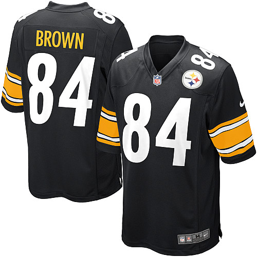 Men's Nike Pittsburgh Steelers #84 Antonio Brown Game Black Team Color NFL Jersey