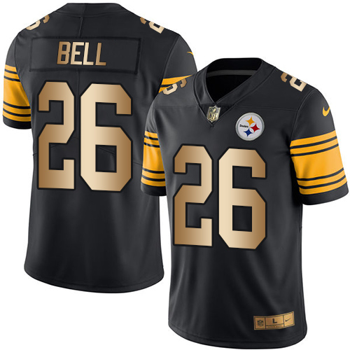 Men's Nike Pittsburgh Steelers #26 Le'Veon Bell Limited Black/Gold Rush Vapor Untouchable NFL Jersey