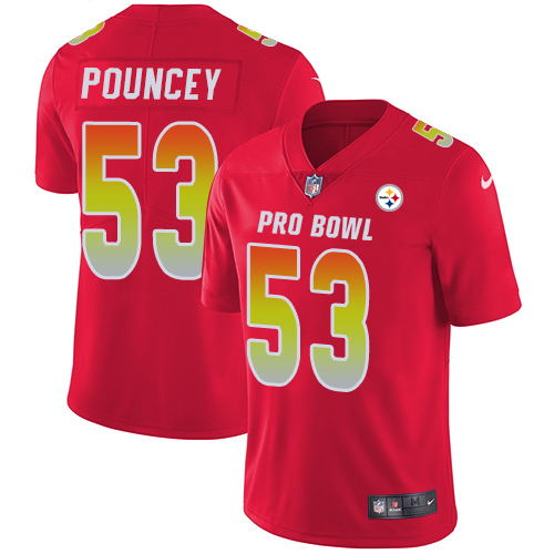 Men's Nike Pittsburgh Steelers #53 Maurkice Pouncey Limited Red 2018 Pro Bowl NFL Jersey
