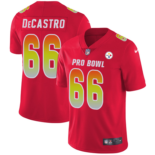 Men's Nike Pittsburgh Steelers #66 David DeCastro Limited Red 2018 Pro Bowl NFL Jersey