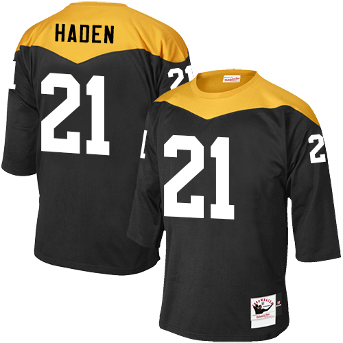 Men's Mitchell and Ness Pittsburgh Steelers #21 Joe Haden Elite Black 1967 Home Throwback NFL Jersey