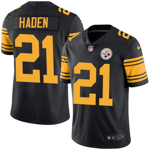 Men's Nike Pittsburgh Steelers #21 Joe Haden Limited Black Rush Vapor Untouchable NFL Jersey