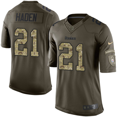 Youth Nike Pittsburgh Steelers #21 Joe Haden Limited Green Salute to Service NFL Jersey