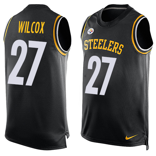 Men's Nike Pittsburgh Steelers #27 J.J. Wilcox Limited Black Player Name & Number Tank Top NFL Jersey