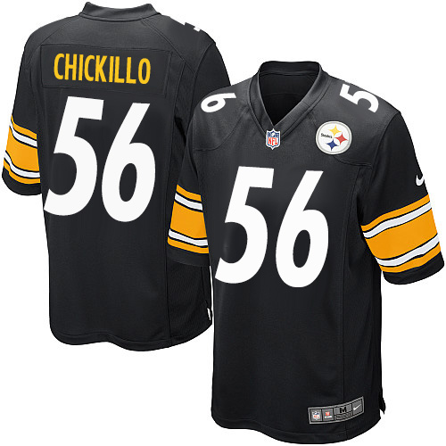 Men's Nike Pittsburgh Steelers #56 Anthony Chickillo Game Black Team Color NFL Jersey