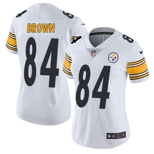 Women's Nike Pittsburgh Steelers #84 Antonio Brown White Vapor Untouchable Limited Player NFL Jersey