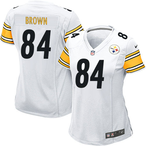 Women's Nike Pittsburgh Steelers #84 Antonio Brown Game White NFL Jersey