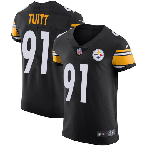 Men's Nike Pittsburgh Steelers #91 Stephon Tuitt Black Team Color Vapor Untouchable Elite Player NFL Jersey