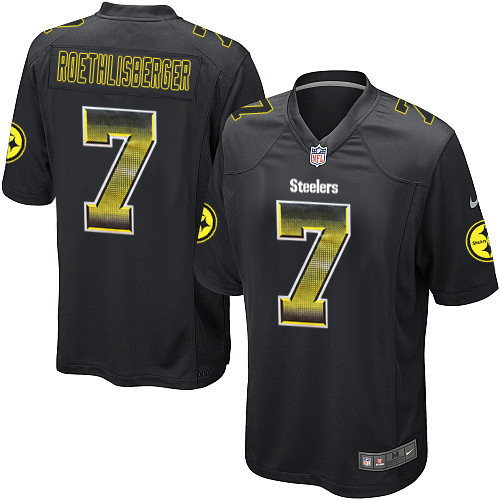 Men's Nike Pittsburgh Steelers #7 Ben Roethlisberger Limited Black Strobe NFL Jersey
