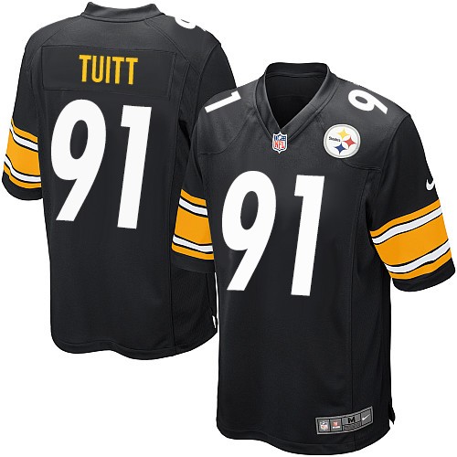 Men's Nike Pittsburgh Steelers #91 Stephon Tuitt Game Black Team Color NFL Jersey