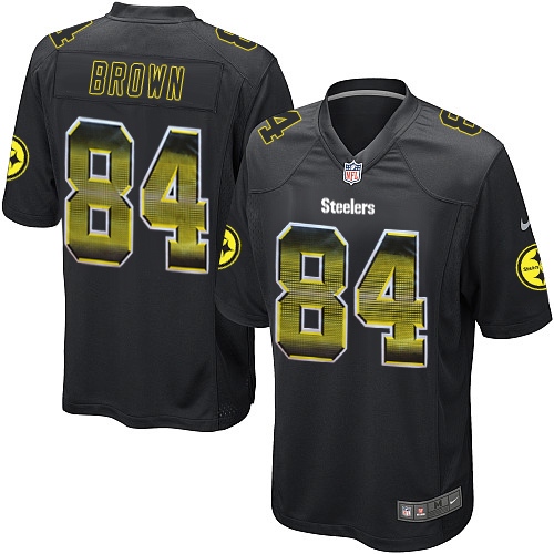 Youth Nike Pittsburgh Steelers #84 Antonio Brown Limited Black Strobe NFL Jersey