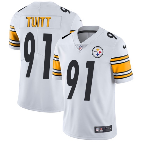 Men's Nike Pittsburgh Steelers #91 Stephon Tuitt White Vapor Untouchable Limited Player NFL Jersey