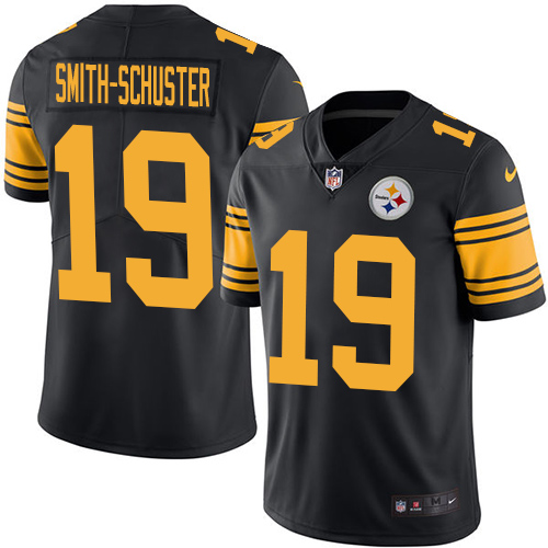 Men's Nike Pittsburgh Steelers #19 JuJu Smith-Schuster Limited Black Rush Vapor Untouchable NFL Jersey