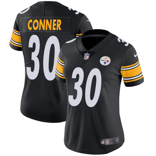 Women's Nike Pittsburgh Steelers #30 James Conner Black Team Color Vapor Untouchable Limited Player NFL Jersey