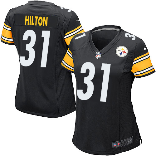 Women's Nike Pittsburgh Steelers #31 Mike Hilton Game Black Team Color NFL Jersey
