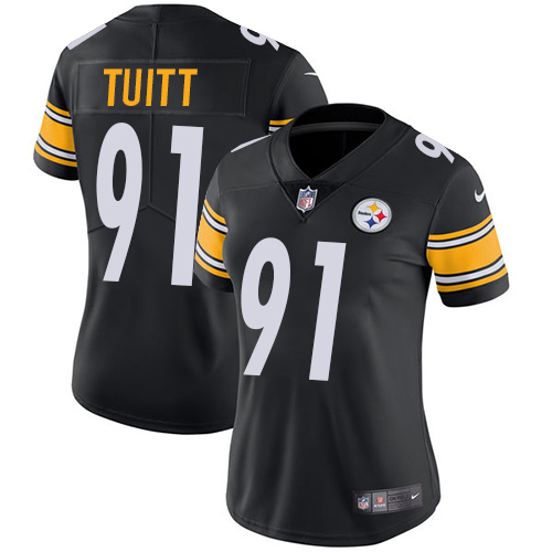 Women's Nike Pittsburgh Steelers #91 Stephon Tuitt Black Team Color Vapor Untouchable Limited Player NFL Jersey