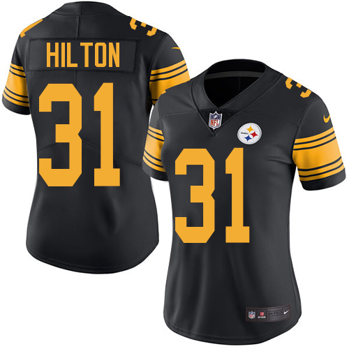 Women's Nike Pittsburgh Steelers #31 Mike Hilton Limited Black Rush Vapor Untouchable NFL Jersey