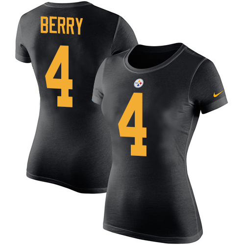 NFL Women's Nike Pittsburgh Steelers #4 Jordan Berry Black Rush Pride Name & Number T-Shirt