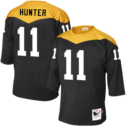 Men's Mitchell and Ness Pittsburgh Steelers #11 Justin Hunter Elite Black 1967 Home Throwback NFL Jersey
