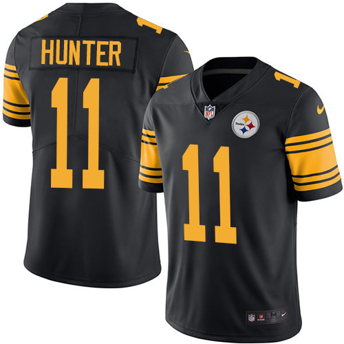 Men's Nike Pittsburgh Steelers #11 Justin Hunter Limited Black Rush Vapor Untouchable NFL Jersey